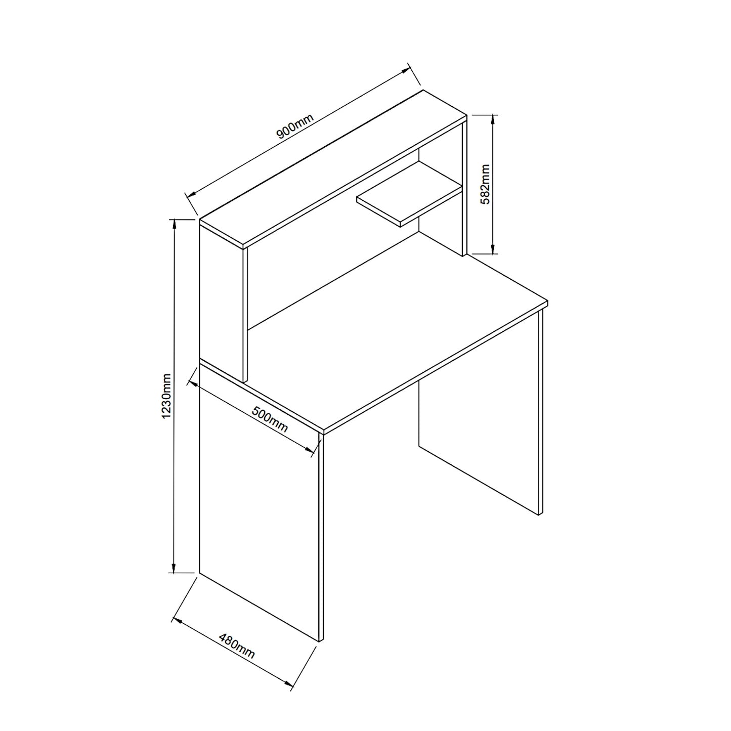 Γραφείο Με Ράφια DIALLO Δρυς Μοριοσανίδα 150x50x123cm - Hippiehome.gr