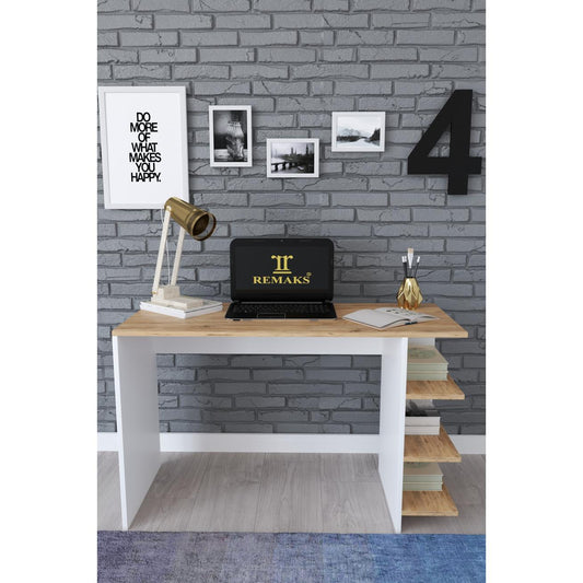 Γραφείο HADIZA Λευκό/Δρυς Μοριοσανίδα 120x50x74cm - Hippiehome.gr