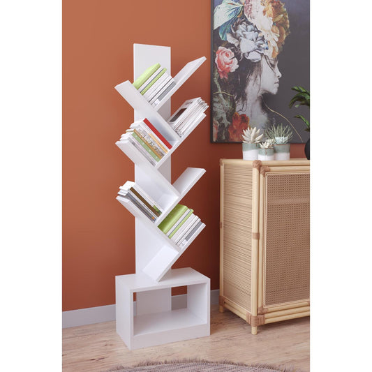 Βιβλιοθήκη BADRU Λευκό Μοριοσανίδα 40x19.5x150cm - Hippiehome.gr