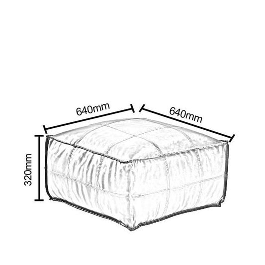 Πουφ OMARI Μαύρο Δέρμα 85x85x39cm - Hippiehome.gr