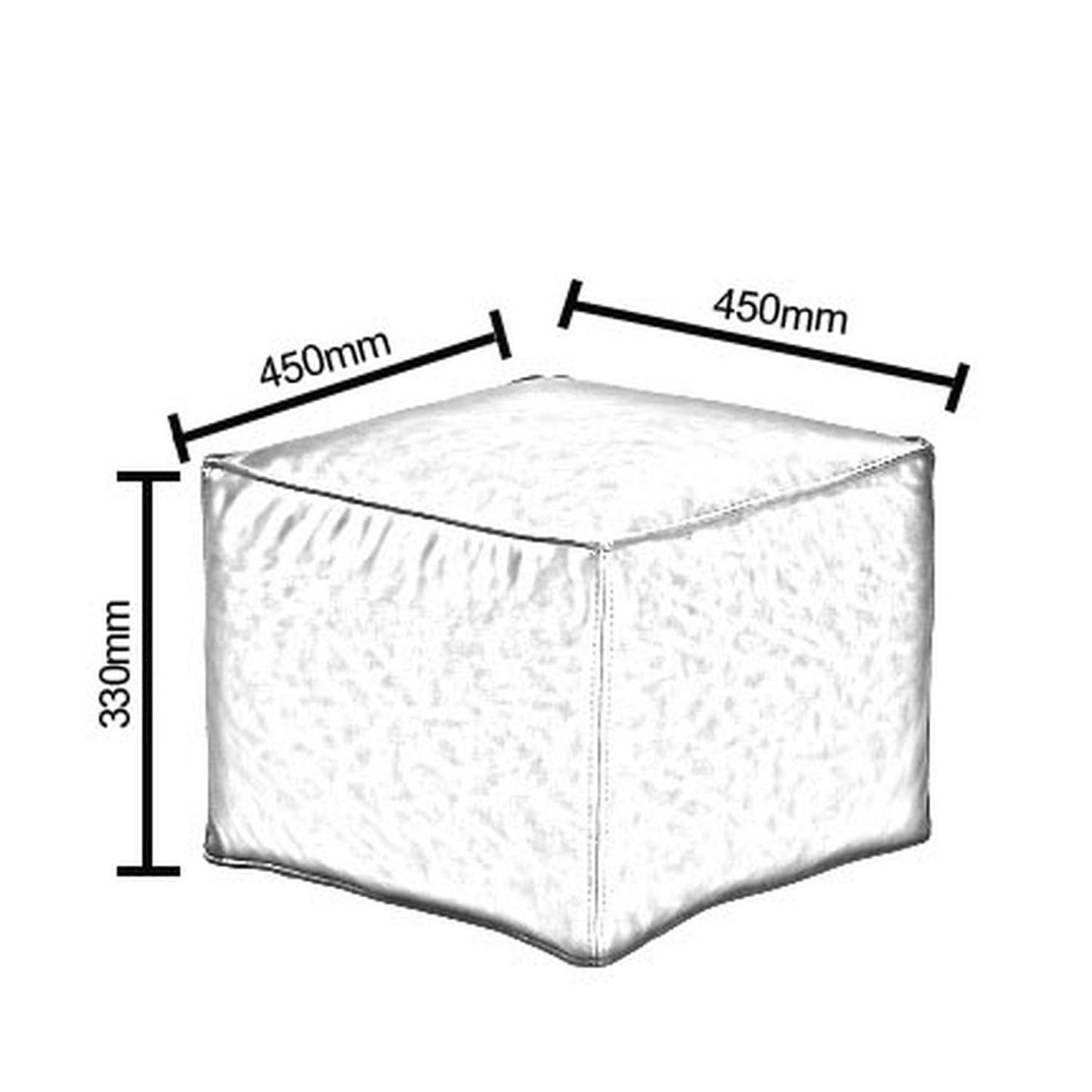 Πουφ BAHITI Μαύρο Δέρμα 45x45x33cm - Hippiehome.gr