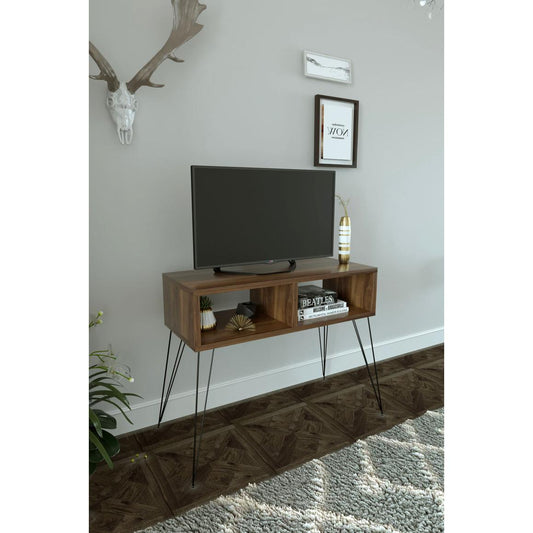 Έπιπλο Τηλεόρασης AMARA Καρυδί Μοριοσανίδα/Μέταλλο 72x30x58.6cm - Hippiehome.gr