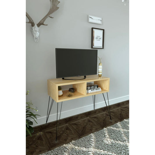 Έπιπλο Τηλεόρασης AMARA Δρυς Μοριοσανίδα/Μέταλλο 72x30x58.6cm - Hippiehome.gr