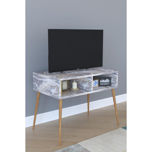 Έπιπλο Τηλεόρασης CHIDINMA Γκρι/Όψη Μαρμάρου Μοριοσανίδα/Ξύλο 72x30x60cm - Hippiehome.gr