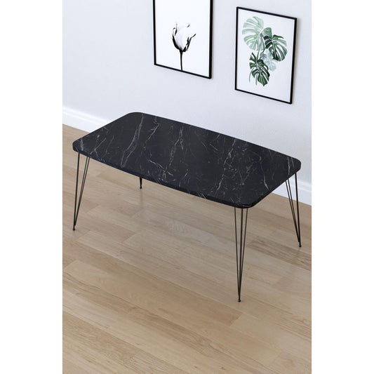 Τραπεζάκι Σαλονιού FEMI Μαύρο Μοριοσανίδα/Μέταλλο 50x90x40cm - Hippiehome.gr