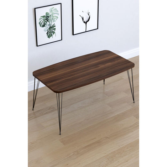 Τραπεζάκι Σαλονιού FEMI Καρυδί Μοριοσανίδα/Μέταλλο 50x90x40cm - Hippiehome.gr