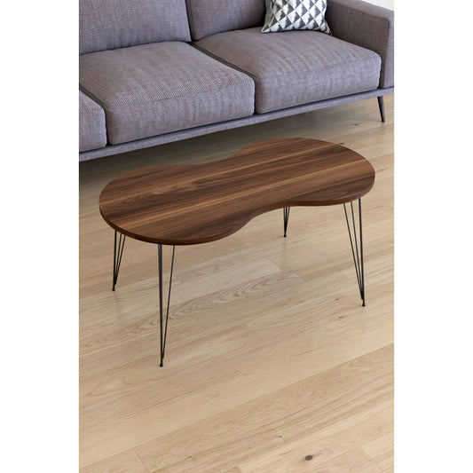 Τραπεζάκι Σαλονιού SADE Καρυδί Μοριοσανίδα/Μέταλλο 41x90x40cm - Hippiehome.gr