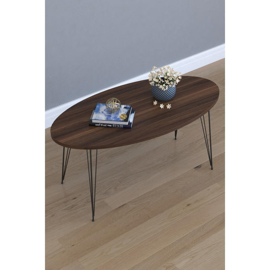 Τραπεζάκι Σαλονιού SEYE Καρυδί Μοριοσανίδα/Μέταλλο 45x90x40cm - Hippiehome.gr