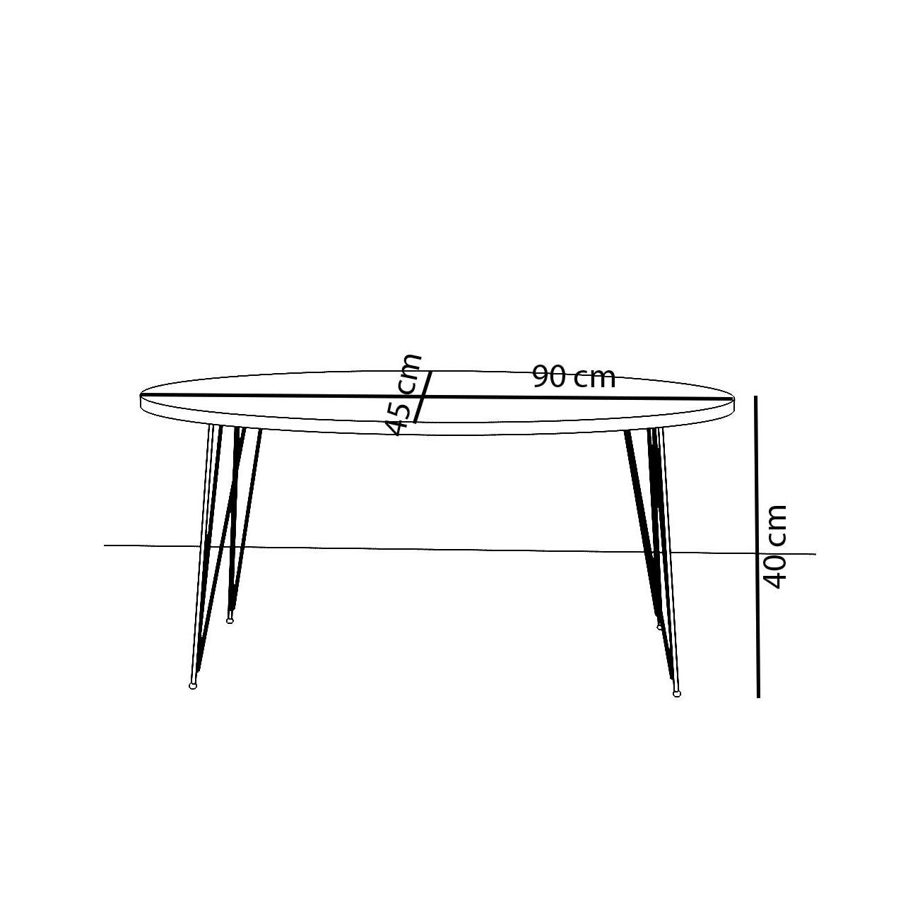 Τραπεζάκι Σαλονιού SEYE Καρυδί Μοριοσανίδα/Μέταλλο 45x90x40cm - Hippiehome.gr