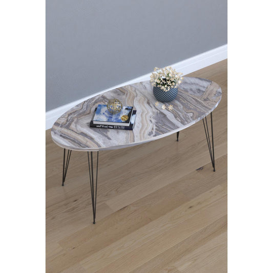 Τραπεζάκι Σαλονιού SEYE Γκρι Μοριοσανίδα/Μέταλλο 45x90x40cm - Hippiehome.gr