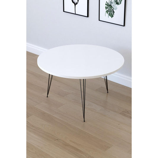 Τραπεζάκι Σαλονιού TAYO Λευκό Μοριοσανίδα/Μέταλλο 90x40cm - Hippiehome.gr