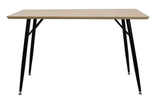 Τραπέζι Remi Megapap από Mdf σε sonoma - μαύρα μεταλλικά πόδια 130x80x76εκ. - Hippiehome.gr