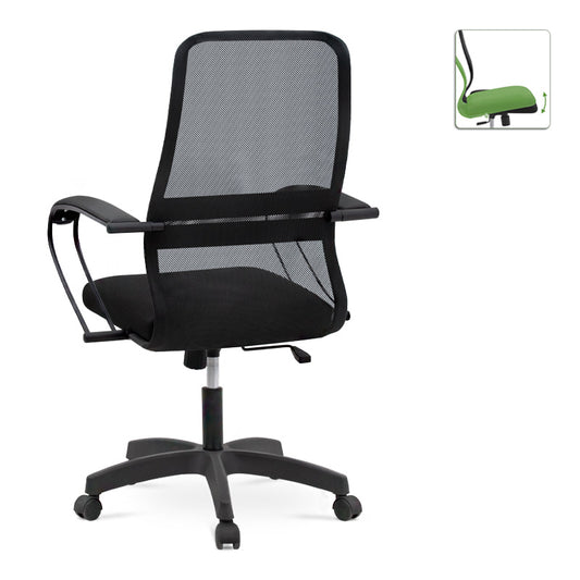 Καρέκλα γραφείου Moonlight Megapap με ύφασμα Mesh χρώμα μαύρο 66,5x70x102/112εκ. - Hippiehome.gr