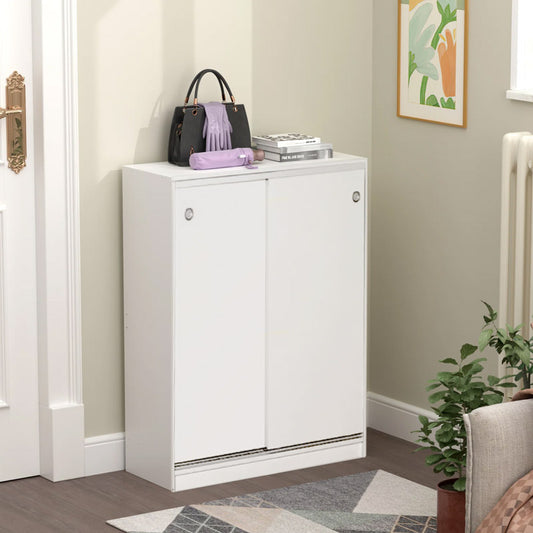 Ντουλάπι - παπουτσοθήκη 20 ζευγών Diamond Megapap συρόμενο σε χρώμα λευκό 91x37x105εκ. - Hippiehome.gr