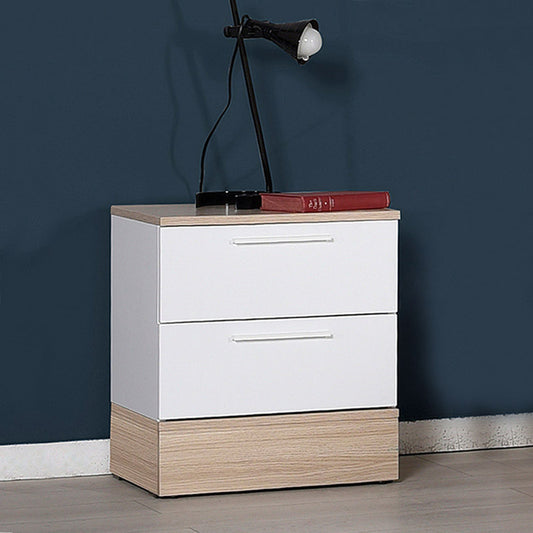 Κομοδίνo Base Megapap σε χρώμα λευκό - sonoma 45x40x52εκ. - Hippiehome.gr