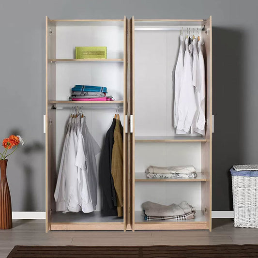 Ντουλάπα ρούχων Bodrum Megapap τετράφυλλη σε χρώμα φυσικό 140x53x182εκ. - Hippiehome.gr