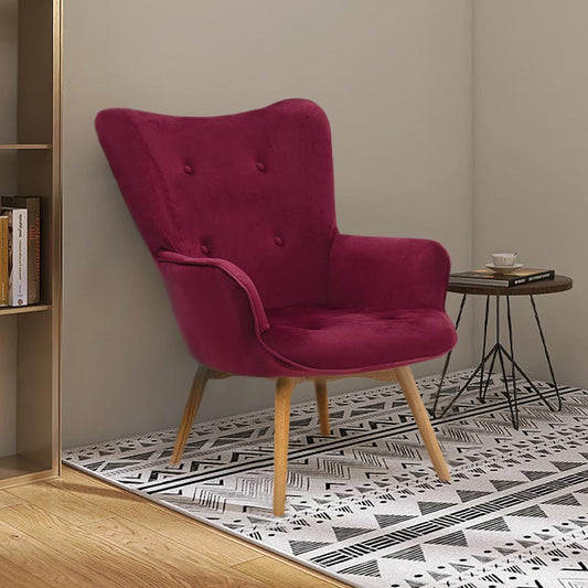 Πολυθρόνα Victoria Megapap βελούδινη χρώμα βυσσινί 71x75x96εκ. - Hippiehome.gr