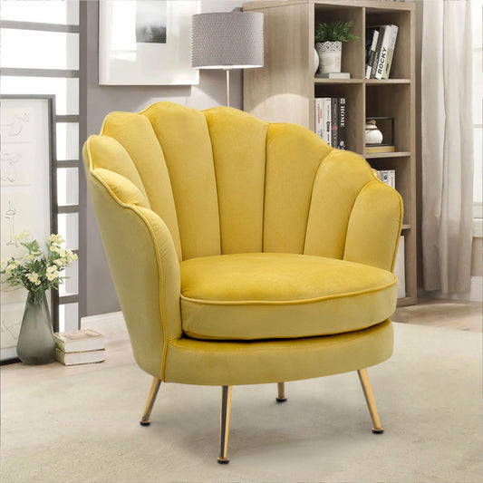 Πολυθρόνα Juliana Megapap βελούδινη χρώμα κίτρινο 81x72x80εκ. - Hippiehome.gr