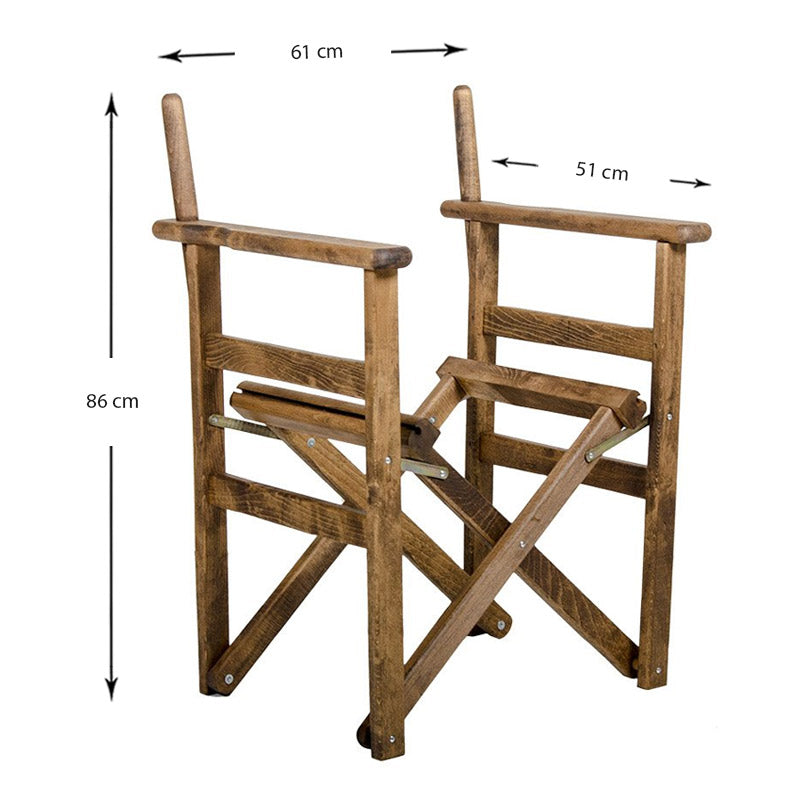 Πολυθρόνα σκηνοθέτη Klara Megapap πτυσσόμενη (μόνο σκελετός) ξύλο οξιάς σε καρυδί εμποτισμού 61x51x86εκ. - Hippiehome.gr