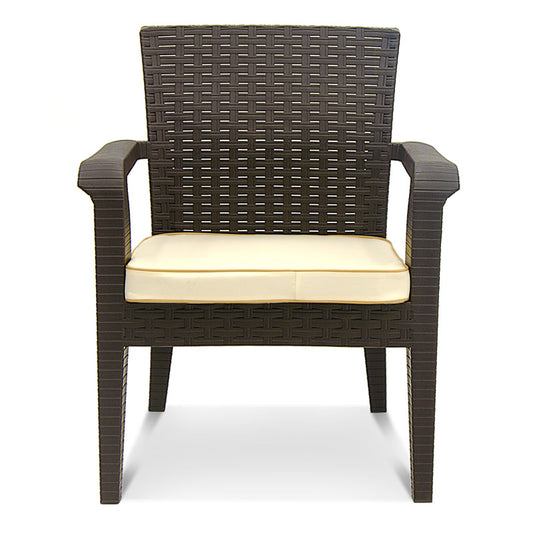 Πολυθρόνα κήπου Majorca Megapap από PP χρώμα καφέ 66x62x81εκ. - Hippiehome.gr