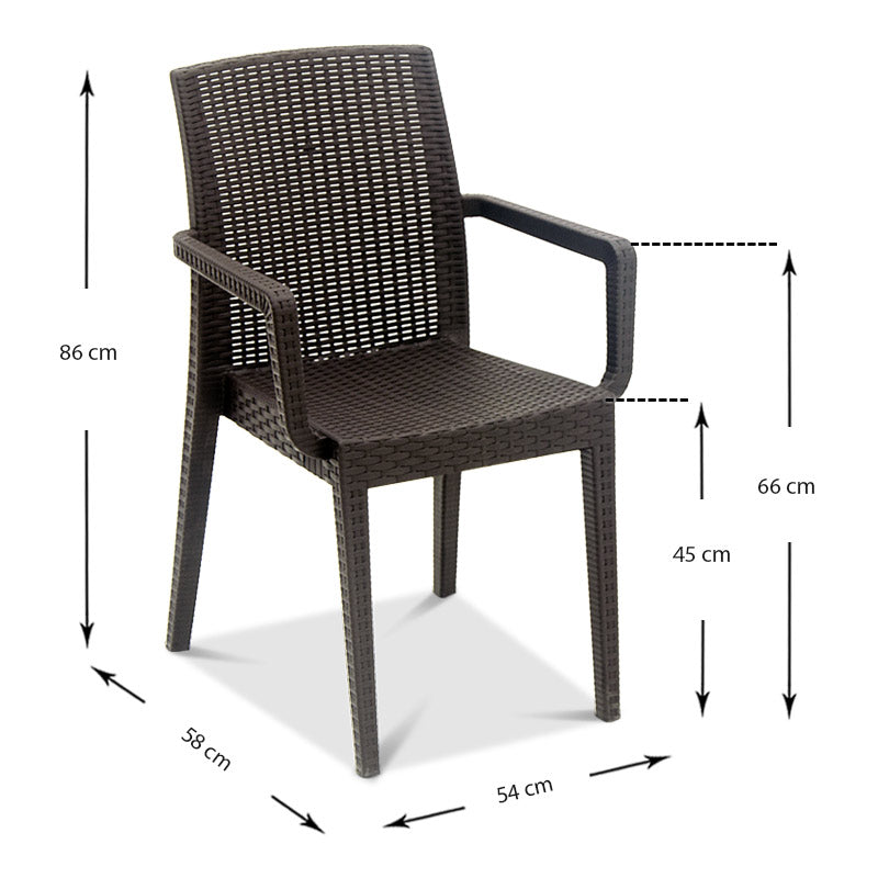 Πολυθρόνα κήπου Ocean Megapap από PP χρώμα καφέ 54x58x86εκ. - Hippiehome.gr