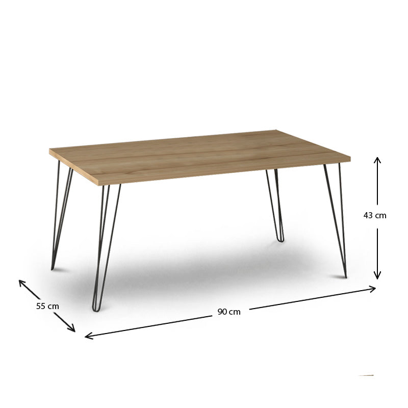 Τραπεζάκι σαλονιού Fiona Megapap μεταλλικό - μελαμίνης χρώμα oak 90x55x43εκ. - Hippiehome.gr