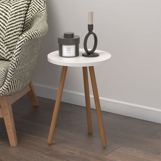 Βοηθητικό τραπεζάκι Roma Megapap από μελαμίνη χρώμα λευκό 33,5x33,5x46εκ. - Hippiehome.gr