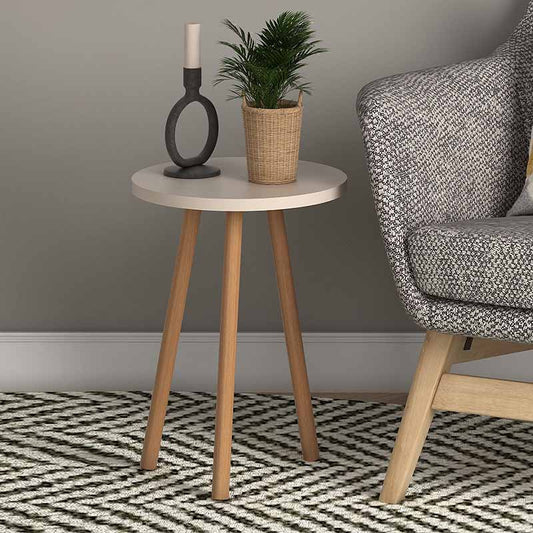 Βοηθητικό τραπεζάκι Roma Megapap από μελαμίνη χρώμα κρεμ 33,5x33,5x46εκ. - Hippiehome.gr