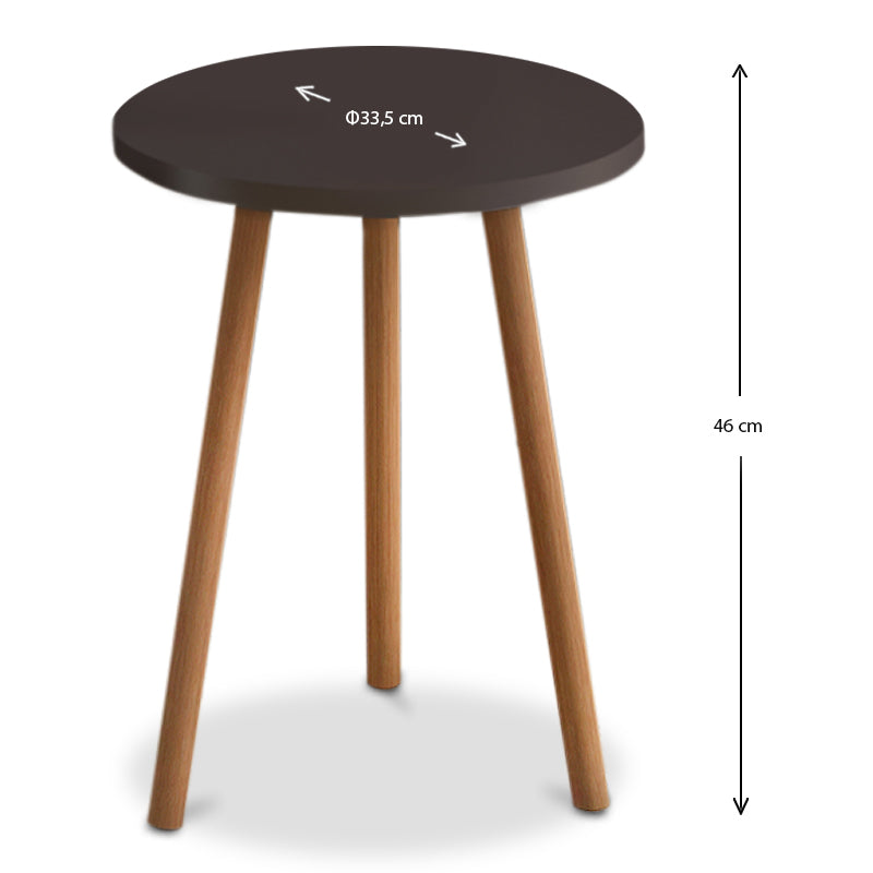 Βοηθητικό τραπεζάκι Roma Megapap από μελαμίνη χρώμα καφέ 33,5x33,5x46εκ. - Hippiehome.gr