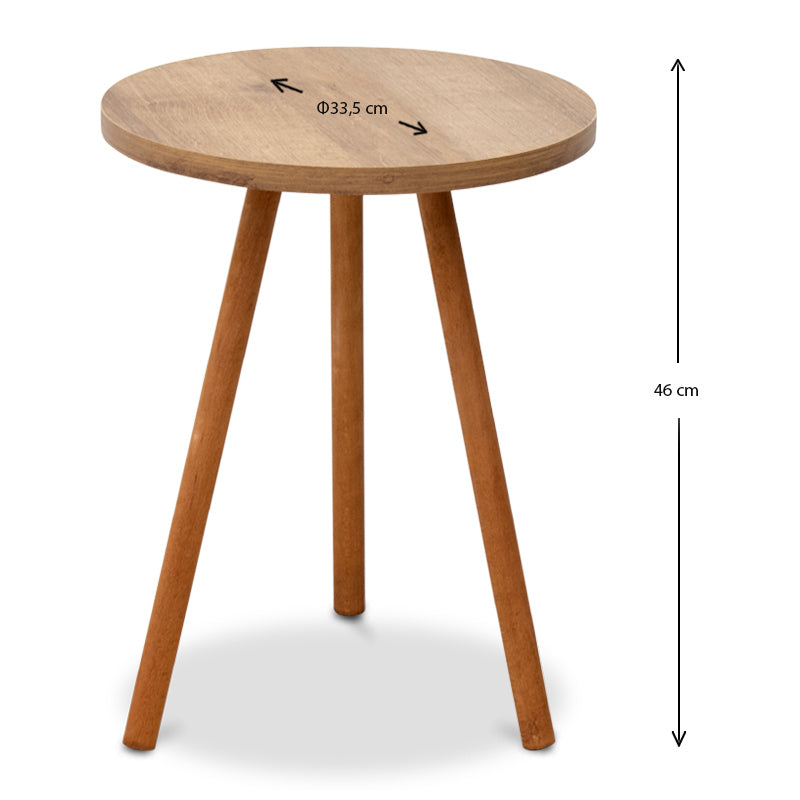 Βοηθητικό τραπεζάκι Roma Megapap από μελαμίνη χρώμα pine oak 33,5x33,5x46εκ. - Hippiehome.gr