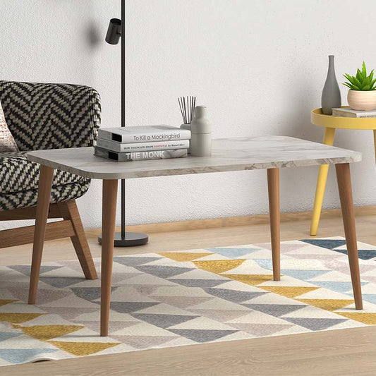 Τραπεζάκι σαλονιού Soul Megapap από μελαμίνη χρώμα μπεζ εφέ μαρμάρου 90x55x41εκ. - Hippiehome.gr