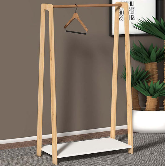 Έπιπλο εισόδου - Κρεμάστρα Como Megapap από μελαμίνη χρώμα λευκό - oak 74x38x138εκ. - Hippiehome.gr