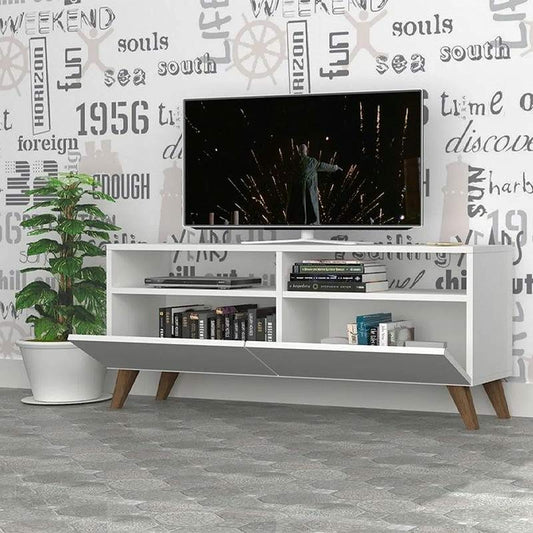 Έπιπλο τηλεόρασης Inci Megapap από μελαμίνη χρώμα λευκό 120x35x50εκ. - Hippiehome.gr