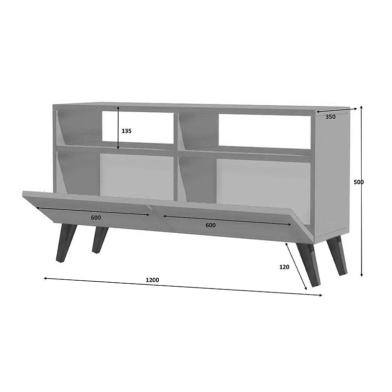 Έπιπλο τηλεόρασης Encoy Megapap από μελαμίνη χρώμα sonoma - λευκό 120x35x50εκ. - Hippiehome.gr