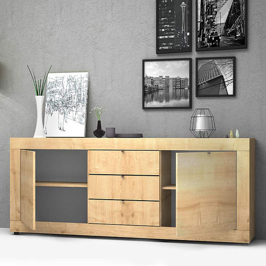 Μπουφές μελαμίνης Ocean Megapap χρώμα sonoma 210x45x86εκ. - Hippiehome.gr