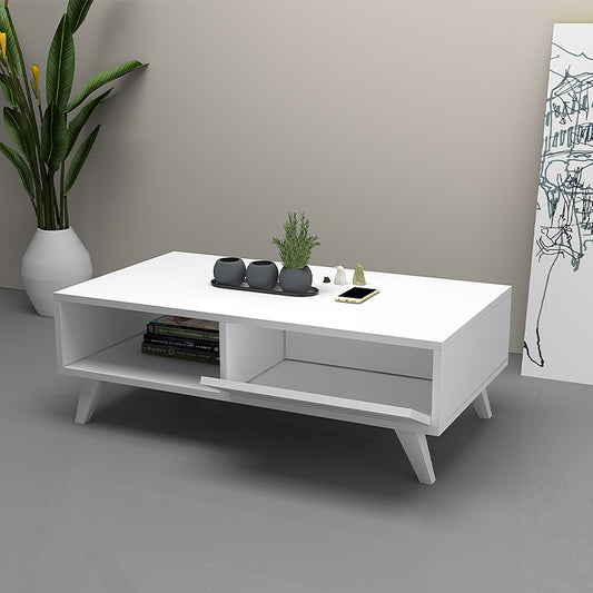 Τραπεζάκι σαλονιού Aster Megapap από μελαμίνη χρώμα λευκό 120x56x40εκ. - Hippiehome.gr