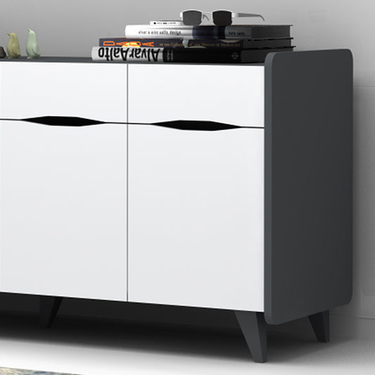 Μπουφές μελαμίνης Sila Megapap χρώμα λευκό - γκρι 140x45x72εκ. - Hippiehome.gr