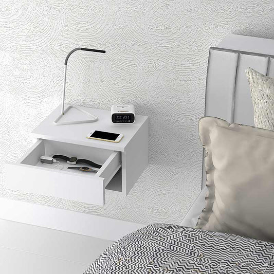 Κομοδίνο μελαμίνης Mary Megapap κρεμαστό χρώμα λευκό 40x30x23εκ. - Hippiehome.gr