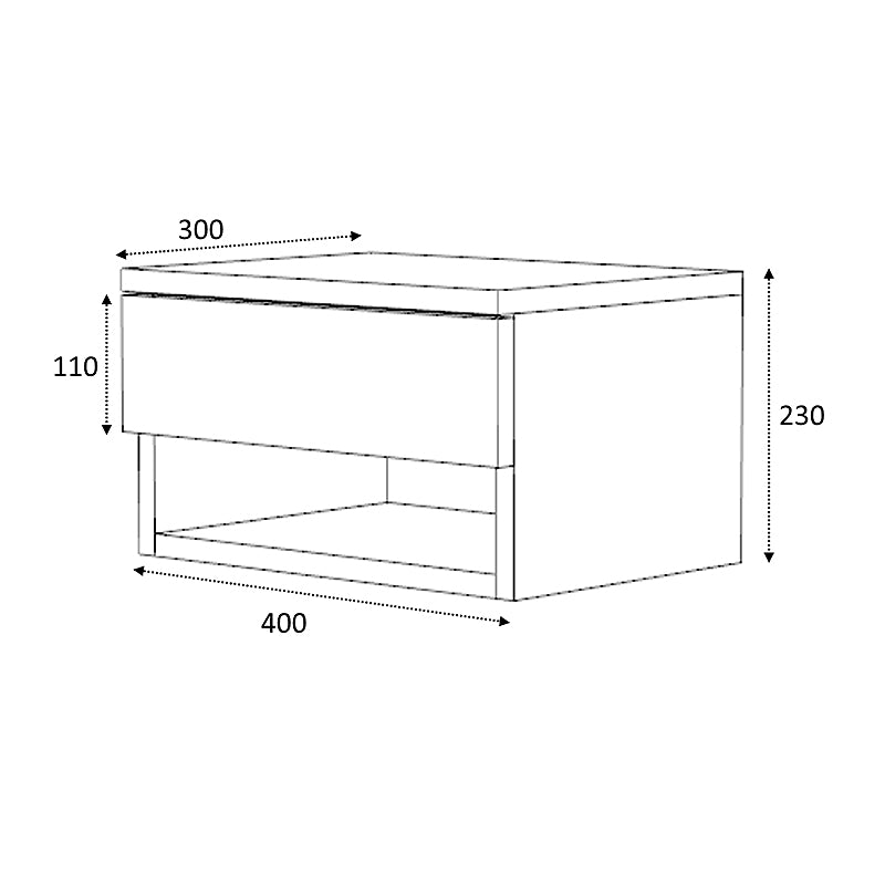 Κομοδίνο μελαμίνης Mary Megapap κρεμαστό χρώμα sonoma - λευκό 40x30x23εκ. - Hippiehome.gr