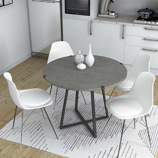 Τραπέζι Rubes Megapap μεταλλικό - μελαμίνης χρώμα ανθρακί 100x100x78εκ. - Hippiehome.gr