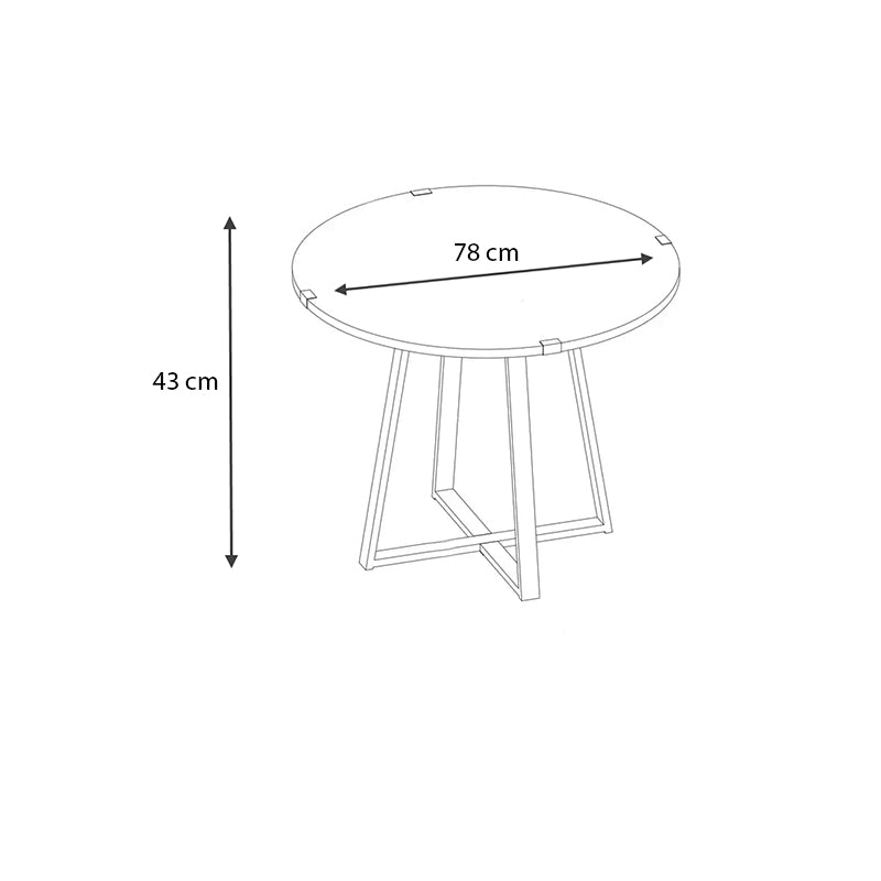 Τραπεζάκι σαλονιού Mauricio Megapap μεταλλικό - μελαμίνης χρώμα sonoma - ανθρακί 78x78x43εκ. - Hippiehome.gr