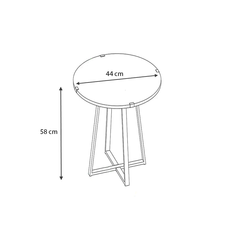 Βοηθητικό τραπεζάκι Pedro Megapap μεταλλικό - μελαμίνης χρώμα sonoma - ανθρακί 44x44x58εκ. - Hippiehome.gr
