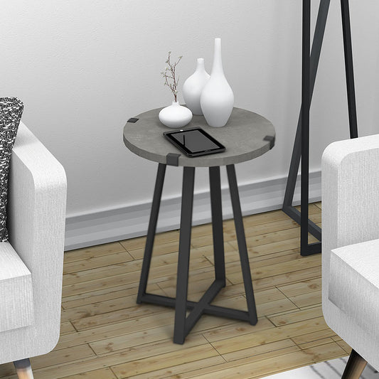 Βοηθητικό τραπεζάκι Pedro Megapap μεταλλικό - μελαμίνης χρώμα ανθρακί 44x44x58εκ. - Hippiehome.gr