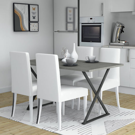 Τραπέζι Bette Megapap μεταλλικό - μελαμίνης χρώμα ανθρακί 140x80x76εκ. - Hippiehome.gr