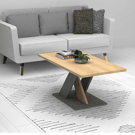 Τραπεζάκι σαλονιού Marcello Megapap μελαμίνης χρώμα sonoma - ανθρακί 110x55x48εκ. - Hippiehome.gr