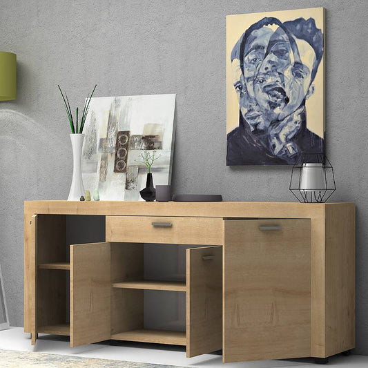 Μπουφές μελαμίνης Joseph Megapap χρώμα sonoma 177x40x76εκ. - Hippiehome.gr