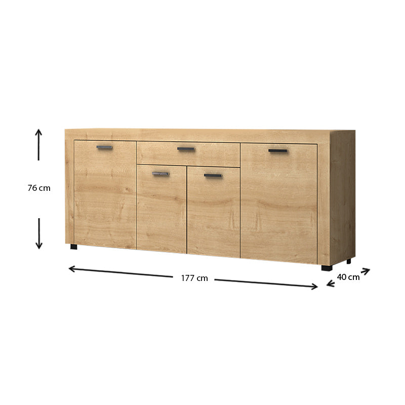 Μπουφές μελαμίνης Joseph Megapap χρώμα sonoma 177x40x76εκ. - Hippiehome.gr