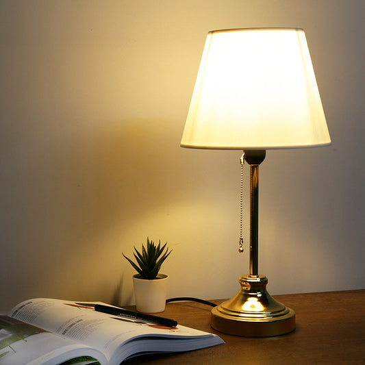 Φωτιστικό επιτραπέζιο Harrison Megapap ύφασμα/μέταλλο/Mdf χρώμα λευκό/χρυσό 22x17x45εκ. - Hippiehome.gr