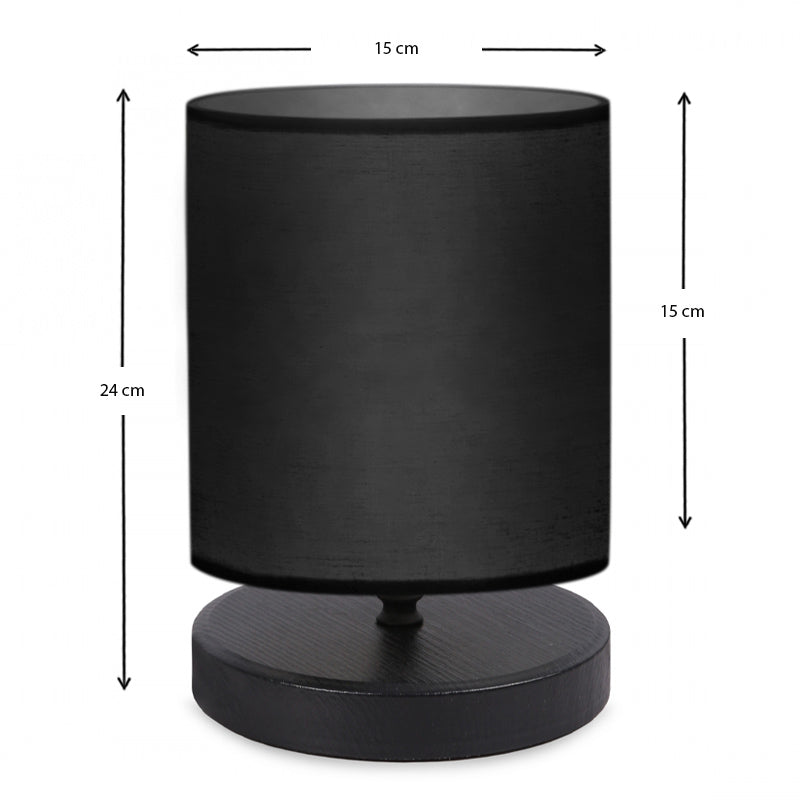 Φωτιστικό επιτραπέζιο Hassard Megapap ύφασμα/Mdf χρώμα μαύρο 15x16x22εκ. - Hippiehome.gr