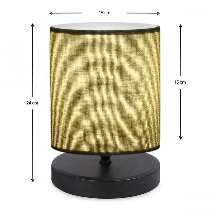 Φωτιστικό επιτραπέζιο Hassard Megapap ύφασμα/Mdf χρώμα πράσινο/μαύρο 15x16x22εκ. - Hippiehome.gr